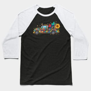 Autism Truck Baseball T-Shirt